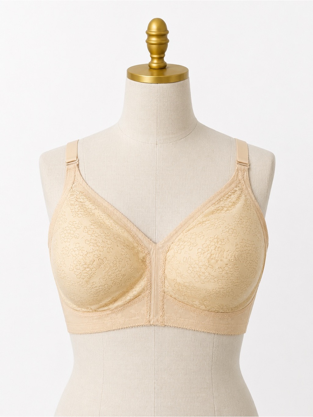 Playtex 46D Wireless Bra In Peach Full Coverage Comfort Support Back Hook EUC